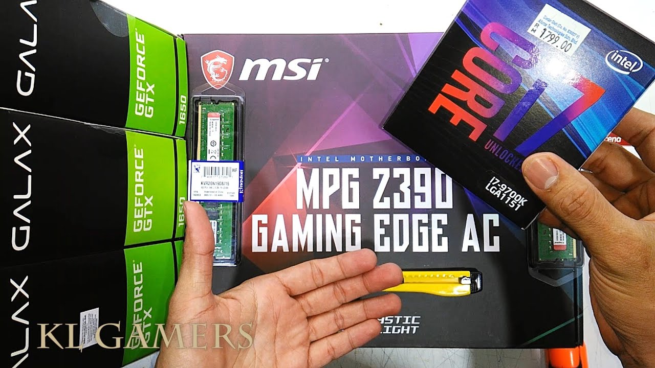 intel Core i7 9700K msi MPG Z390 GAMING EDGE AC Triple GTX 1650