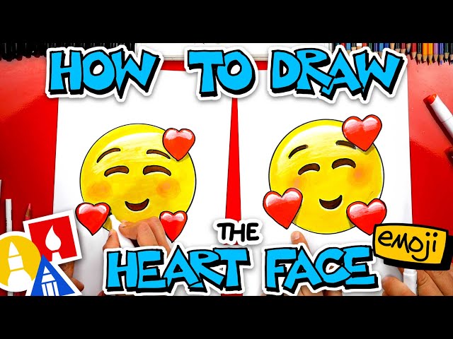 How To Draw The Heart Face Emoji 🥰 - YouTube