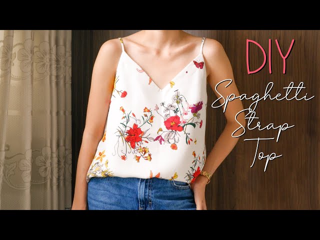 🩱WOW🌞 DIY A Spaghetti Strap V-neckline Top For Summer | How To