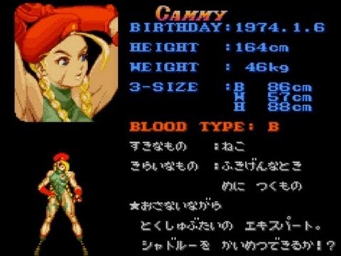 スーパーストリートファイター2 プロフィール 「キャミィは、1974年1月