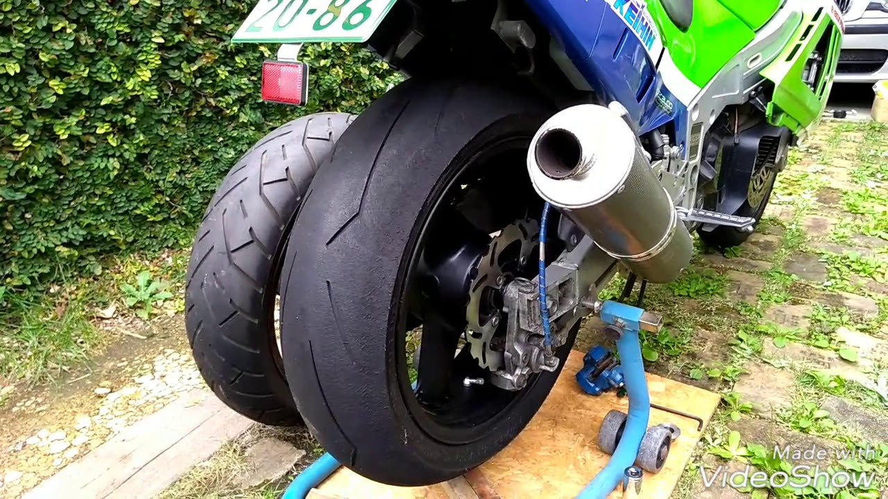 ZX-4 リア 180化 (完) ホイール取付 - YouTube