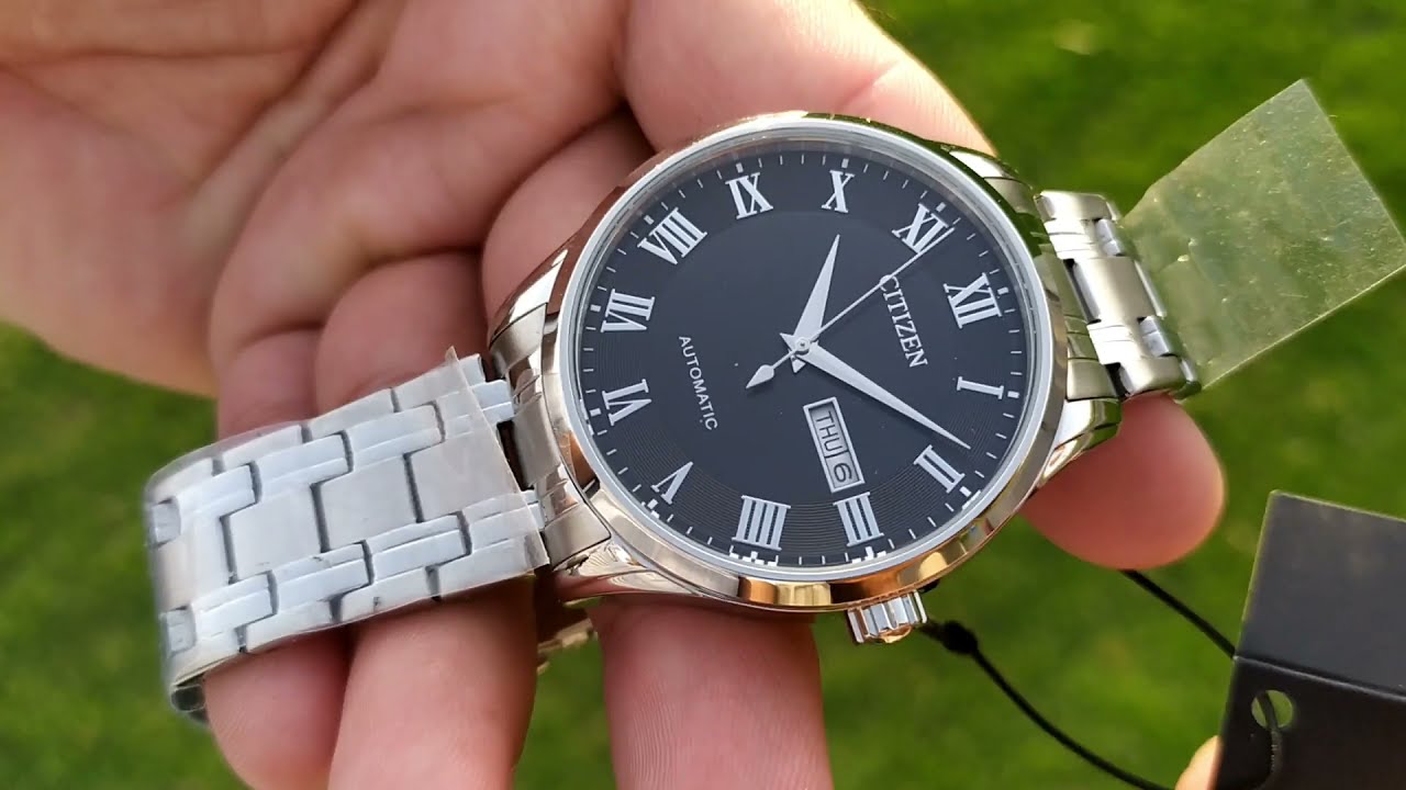 Citizen NH8360-80E Men's Stainless Steel Black Dial Watch - YouTube