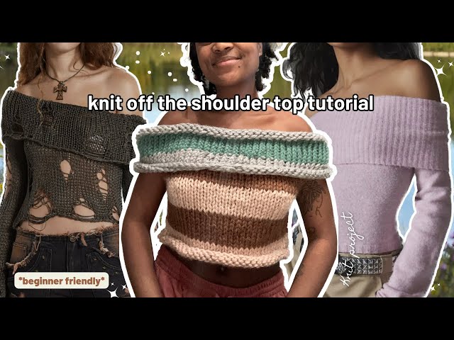 Knit Off Shoulder Top Tutorial | *beginner friendly* - YouTube