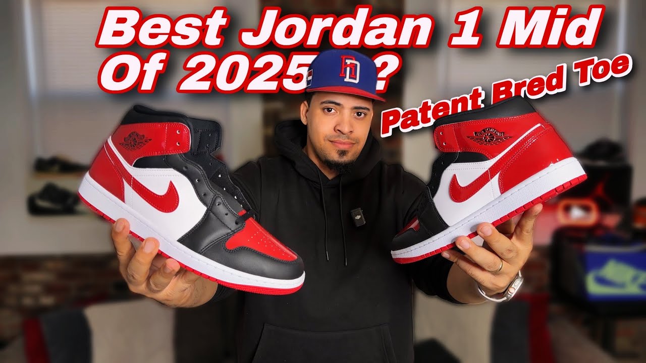 First Look 👀 Jordan 1 Mid “SE” Patent Bred Toe - Review & On Feet