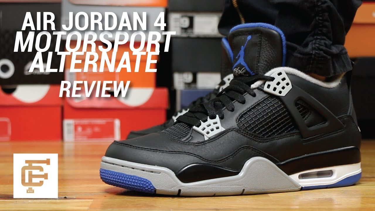 AIR JORDAN 4 MOTORSPORT ALTERNATE REVIEW - YouTube