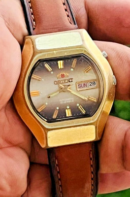 Vintage Orient Automatic Ref.46941 21J Day/Date Gold Plated Men's