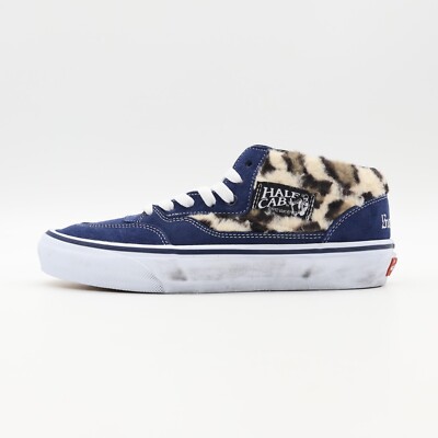 VN0A5KYANVY Supreme Vans Leopard Half Cab Navy Blue White (Men's