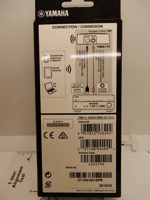 Yamaha YBA-11 Bluetooth Audio Receiver Adapter - NEW, Black