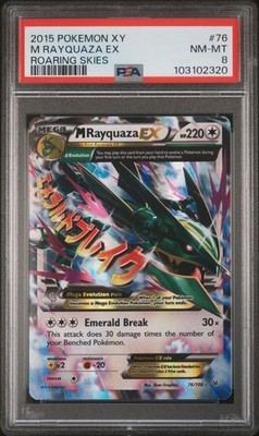 M RAYQUAZA EX 2015 Pokemon #76/108 PSA 8 NM-MINT Roaring Skies