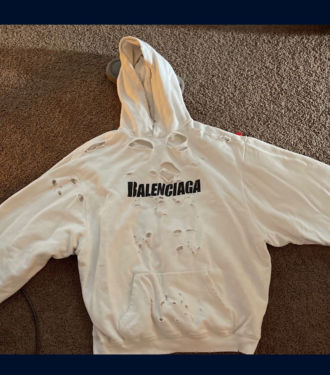 balenciaga destroyed hoodie | eBay