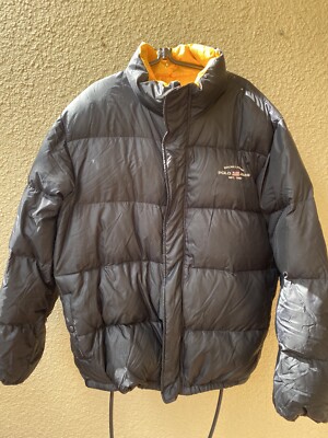 VINTAGE 90's RALPH LAUREN POLO JEANS CO. BLACK DOWN PUFFER MENS