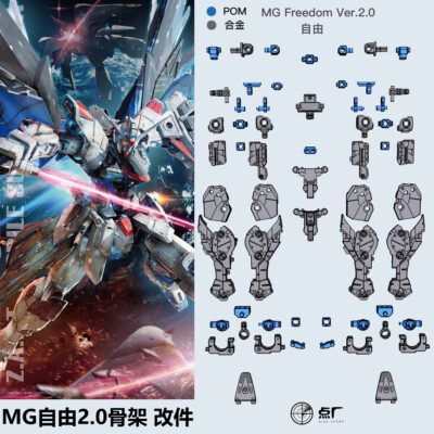 DOT Workshop Gundam 1/100 MG Freedom Ver. 2.0 Metal Die-cast