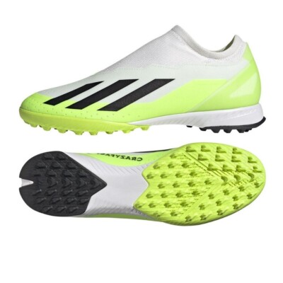 Men's Adidas X Crazyfast.3 LL TF White Laceless Soccer Turf Shoes