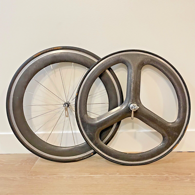 HED 3 Tri-spoke CX Carbon Fiber Wheelset 650c Tubular Alloy Rim