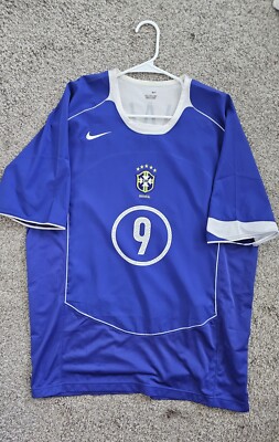 Nike 2004/06 Brazil Away Jersey #9 RONALDO Men's XL Soccer R9 CBF