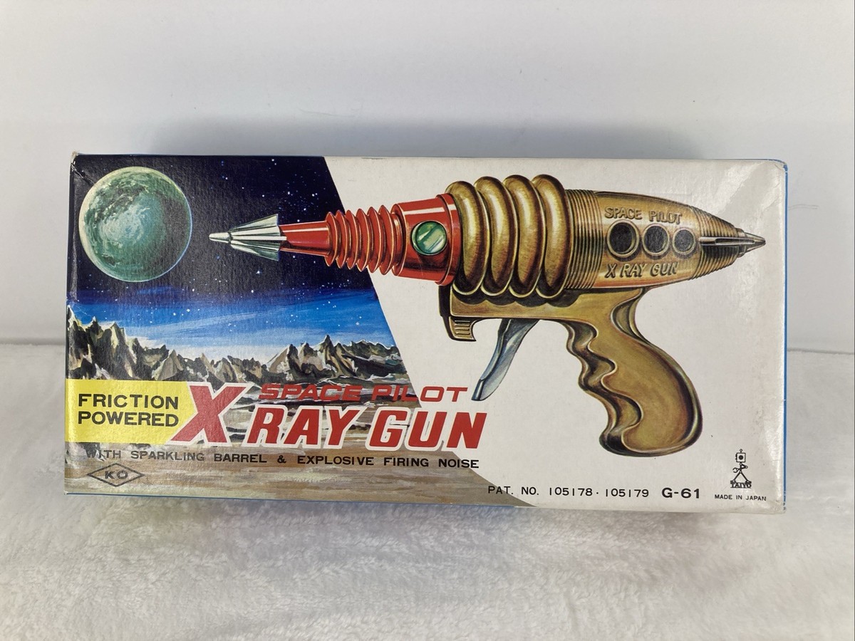 SPACE PILOT XRAY GUN, TAIYO, G-61 FRICTION POWERED JAPAN - IN BOX