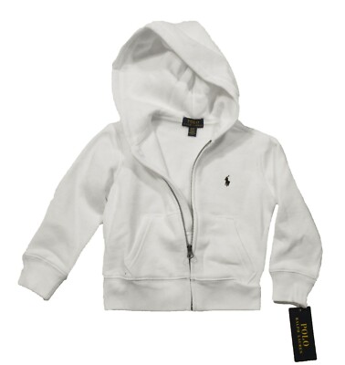 Polo Ralph Lauren Boys White Fleece Lined Full Zip Hoodie | eBay