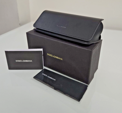 NEW! DOLCE & GABBANA AUTHENTIC BLACK LEATHER EYEGLASS-SUNGLASS