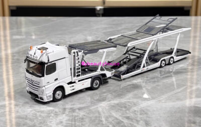GCD 1:64 White AMG Actros Gigaspace 4x2 Trailer Truck Model