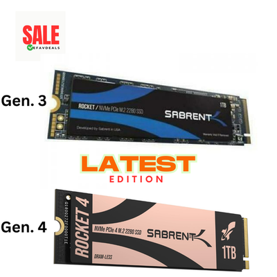 Sabrent 1TB Rocket NVMe PCIe M.2 2280 Internal SSD High