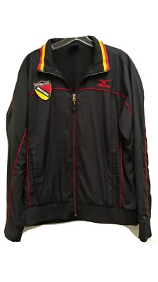 Vtg Mizuno Football Club Track Jacket Zip Up Black XL Soccer