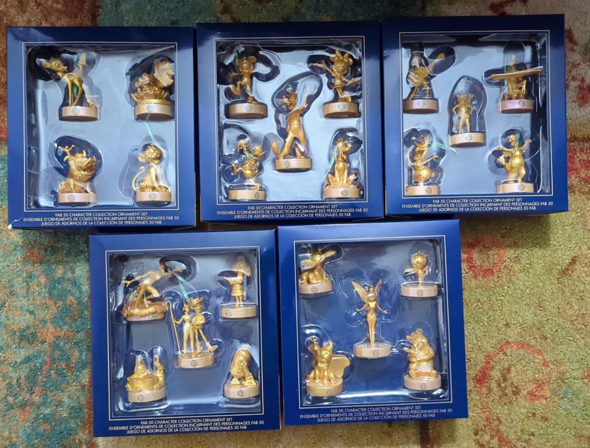 Walt Disney World 50th Anniversary Gold Christmas 24 Ornaments 5