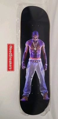 World Famous Supreme x Tupac Hologram Skateboard Deck 2pac Black