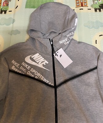 Nike Sportswear Tech Fleece Graphic Hoodie Mens Sz XXL 2XL Grey