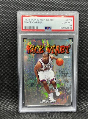 Vince Carter Rookie PSA 10 KICK START 1998 Topps Basketball Card