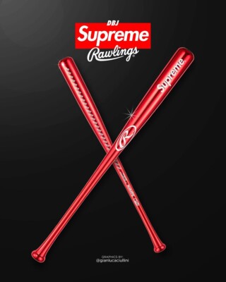 Supreme Rawlings Chrome Maple Wood Baseball Bat Red - Order