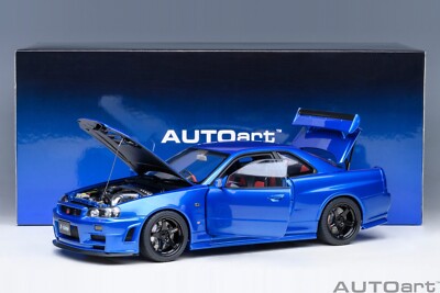 AUTOart NISSAN SKYLINE GT-R R34 Z-TUNE 1/18 BAYSIDE BLUE 77462 | eBay