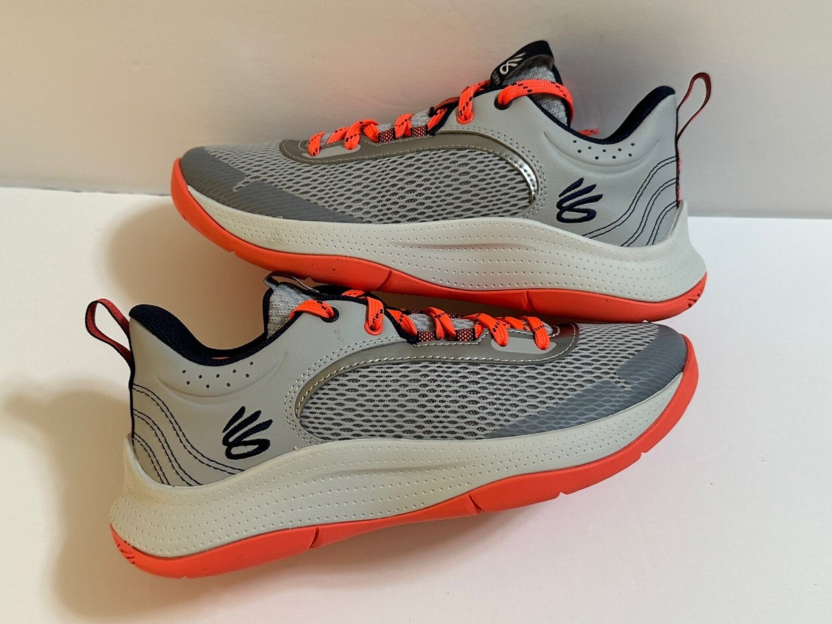 NEW Under Armour UA Steph CURRY Basketball Shoes Gray Orange 3ZERO