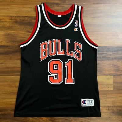Vintage 90s Champion Chicago Bulls NBA #91 Dennis Rodman
