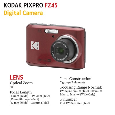 Kodak PIXPRO FZ45 Digital Camera (Red) + 32GB Memory Card + | eBay