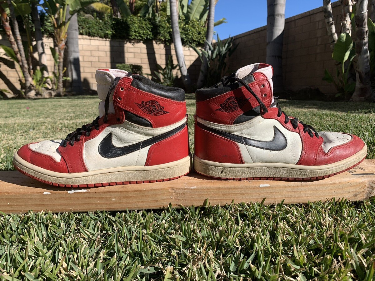 1985 ORIGINAL VINTAGE Nike Air Jordan 1 Size 7 Chicago White Black