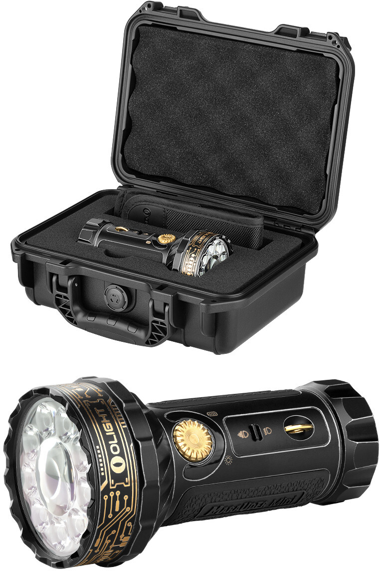 Olight Marauder Mini Golden Black Rechargeable Flashlight with