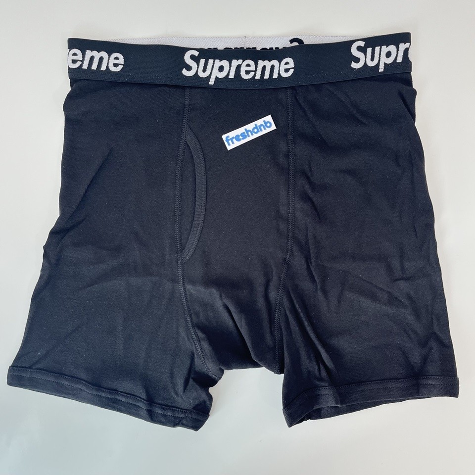Supreme Hanes Boxer Briefs - Black - Small - 1 Pair - 100% Genuine