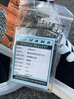 Rare! 2006 SAMPLE Neckface x Vans SK8-HI Size 8.5 New Skate Shoe