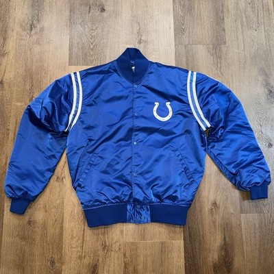 Indianapolis Colts Starter Jacket Satin Bomber Coat Vtg 80s USA