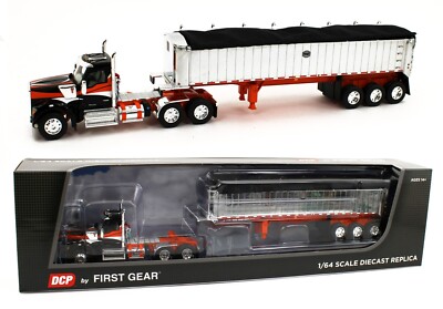 DCP 1:64 *BLACK & ORANGE* Kenworth W990 Day Cab CHROME MAC COAL
