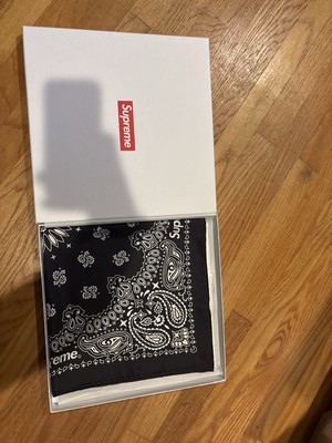 Supreme silk bandana black | eBay