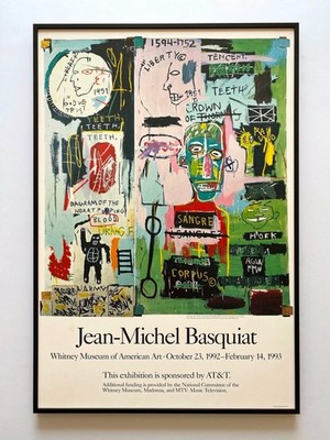 JEAN MICHEL BASQUIAT RARE 1992 LITHOGRAPH PRINT FRAMED POSTER 