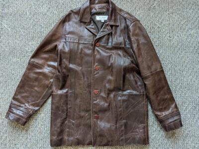 vintage 1990s leather jacket WILSONS car coat LTpatina MAD MAX