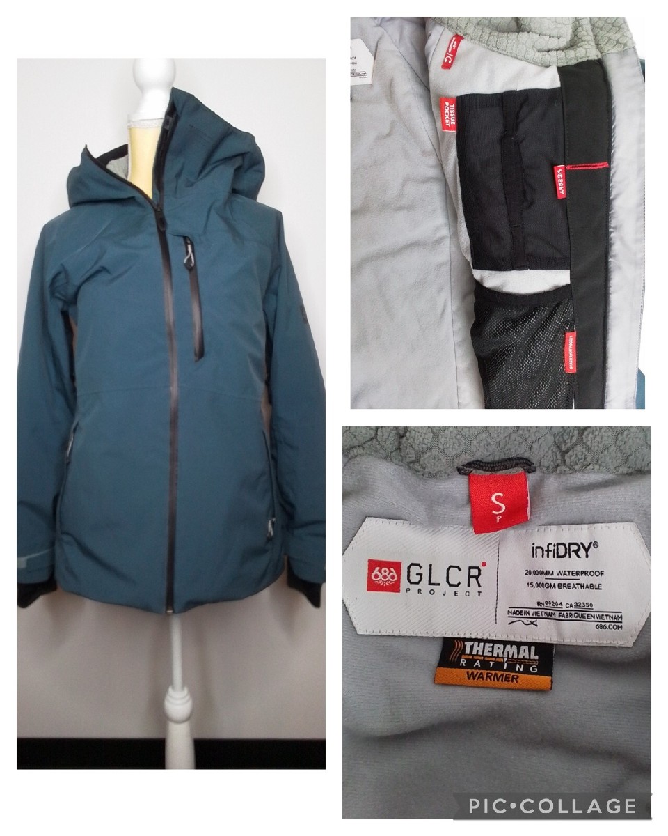 686 GLCR Project Waterproof Hooded Insulated Jacket Blue Women's S