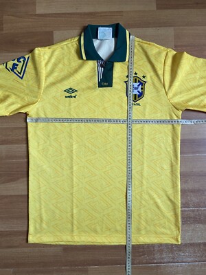 BRAZIL 1991 1993 HOME FOOTBALL SHIRT SOCCER JERSEY UMBRO sz L MEN