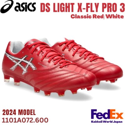 ASICS Soccer Cleats DS LIGHT X-FLY PRO 3 Classic Red/White