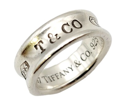 Tiffany & Co. Ring 1837 Band 6.8 mm Wide Polished 925 Sterling
