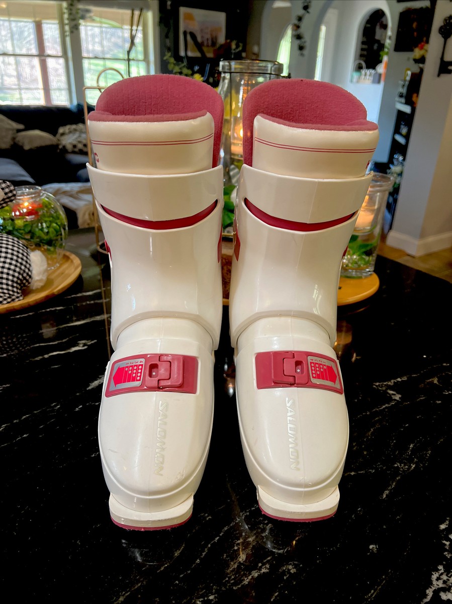 Salomon Women's Ski Boots Racing HTC 520 White Pink Size 315/24.5