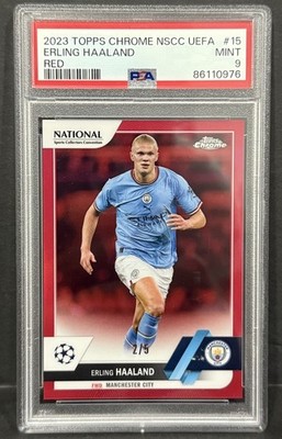 2023 Topps Chrome NSCC UEFA Manchester City Erling Haaland Red /5