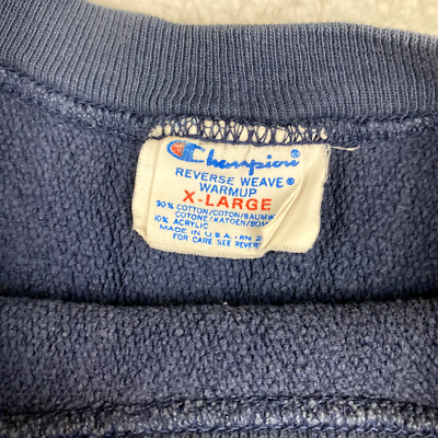 Vintage Champion Sweatshirt Adult XL Navy 1980s Reverse Weave
